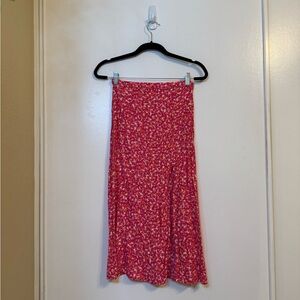 H&M Vibrant Pink Floral A-Line Skirt